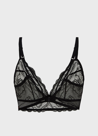 Чёрный триэнджел бюстгальтер Calvin Klein без косточек полиамид, кружево