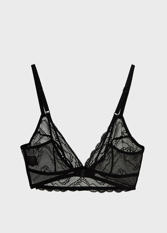 Чёрный триэнджел бюстгальтер Calvin Klein без косточек полиамид, кружево