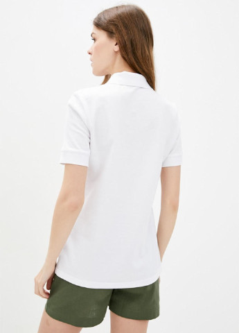 Белая женская футболка-поло Promin однотонная