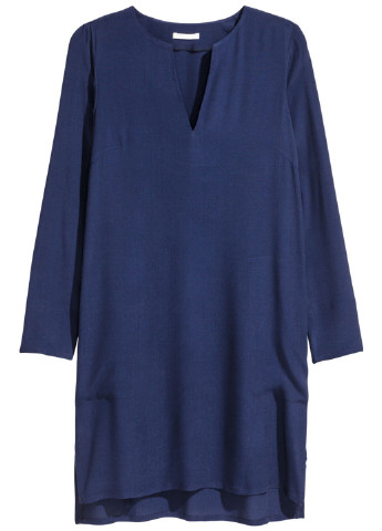 Темно-синее кэжуал платье платье-футболка H&M однотонное