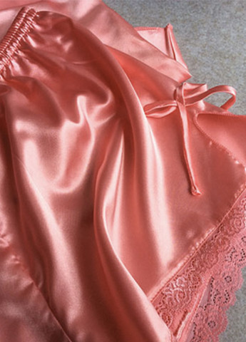 Розовая всесезон комплект женская шелковая пижама майка и шорты sleep & beauty No Brand
