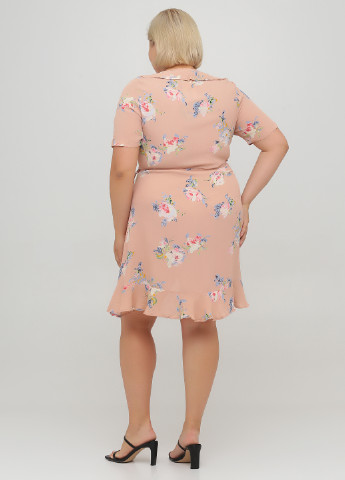 Розовое кэжуал платье на запах Asos с цветочным принтом