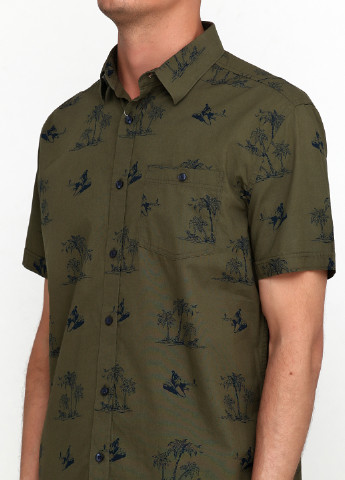 Оливковковая (хаки) кэжуал рубашка с рисунком George с коротким рукавом