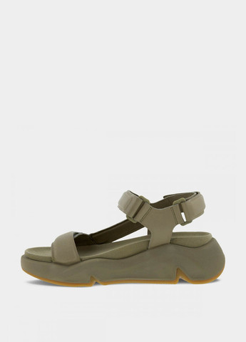 Серо-зеленые босоножки Ecco на липучке