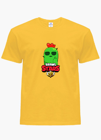 Желтая демисезонная футболка детская спайк бравл старс (spike brawl stars)(9224-1013) MobiPrint
