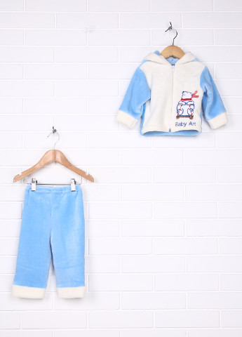 Голубой демисезонный костюм (кофта, брюки) с длинным рукавом Baby Art
