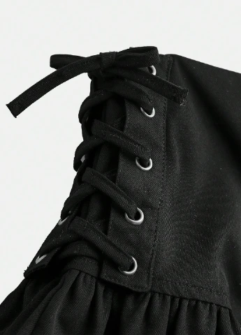 Черная кэжуал однотонная юбка SHEIN