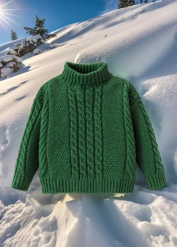 Зеленый зимний свитер SHEIN