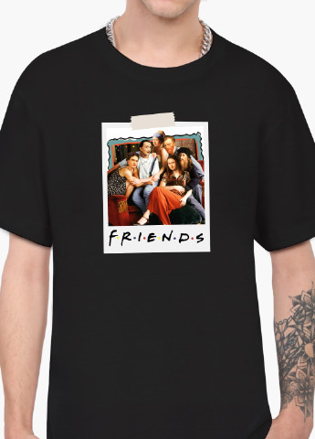 Чорна футболка чоловіча друзі ван гог і фріда кало і мона ліза (van gogh la gioconda frida kahlo friends) (9223-2954-1) xxl MobiPrint