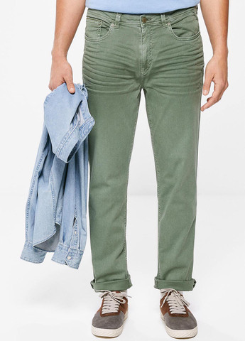 Зеленые кэжуал демисезонные прямые, чиносы брюки Springfield