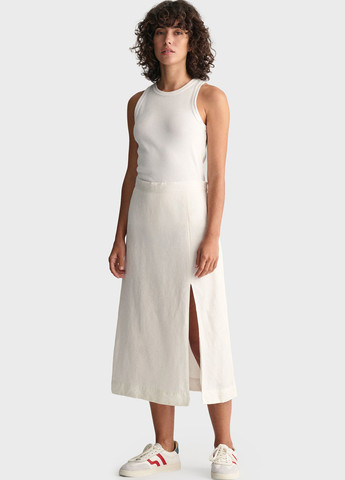 Белая кэжуал однотонная юбка Gant а-силуэта (трапеция)