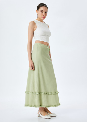 Мятная кэжуал однотонная юбка KOTON а-силуэта (трапеция)