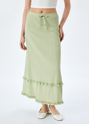 Мятная кэжуал однотонная юбка KOTON а-силуэта (трапеция)