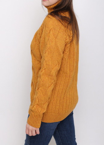 Оранжевый зимний свитер женский оранжевый теплый большой размер Pulltonic Прямая