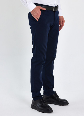 Темно-синие кэжуал демисезонные зауженные брюки Trend Collection