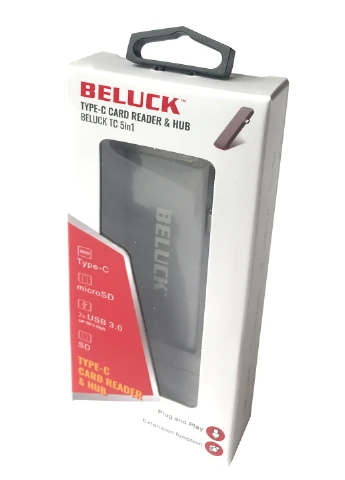 USB hub картридер 5 в 1 Type-C / USB 3.0 / SD / MicroSD BELUCK UFT (247083986)