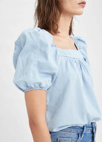 Блакитна літня блуза DeFacto
