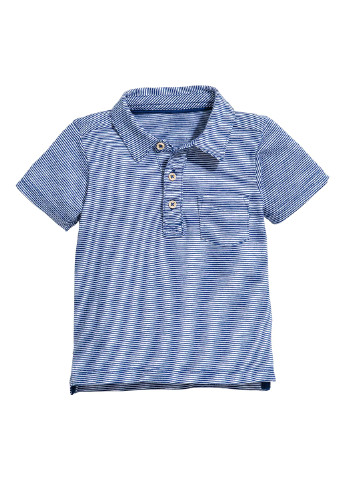Синяя детская футболка-поло для мальчика H&M в полоску