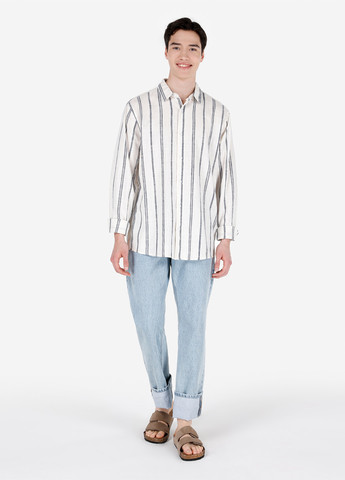 Белая кэжуал рубашка в полоску Colin's