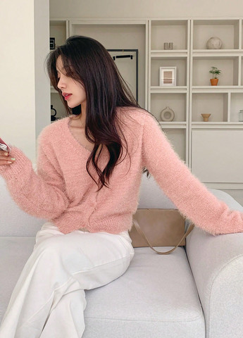 Светло-розовый демисезонный кардиган SHEIN