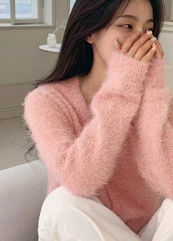 Светло-розовый демисезонный кардиган SHEIN