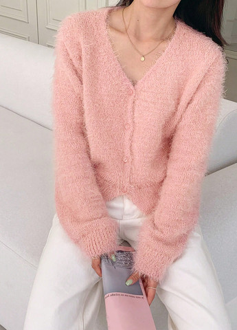 Светло-розовый демисезонный кардиган SHEIN
