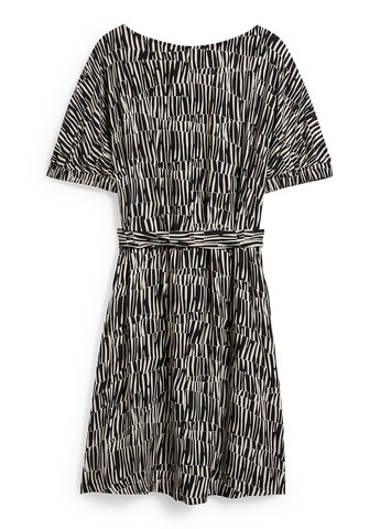 Комбинированное кэжуал платье а-силуэт C&A с абстрактным узором