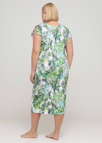 Зеленое домашнее платье Трикомир с цветочным принтом