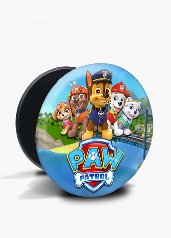 Попсокет (Popsockets) тримач для смартфону Щенячий патруль (PAW Patrol) (8754-1608) Чорний MobiPrint (216748280)