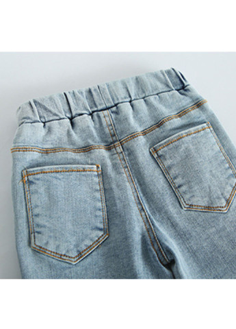 Голубые летние зауженные джинсы No Brand