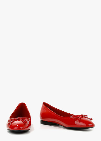 Жіночі балетки Le'BERDES | червоні однотонні бант, лаковані натуральна шкіра (322088032)