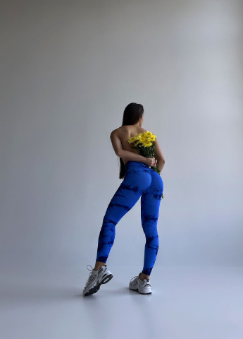 Синие лосины спортивные женские FitU