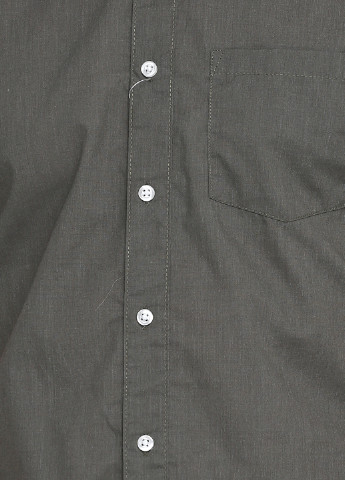 Оливково-зеленая кэжуал рубашка однотонная Angelo Litrico с коротким рукавом
