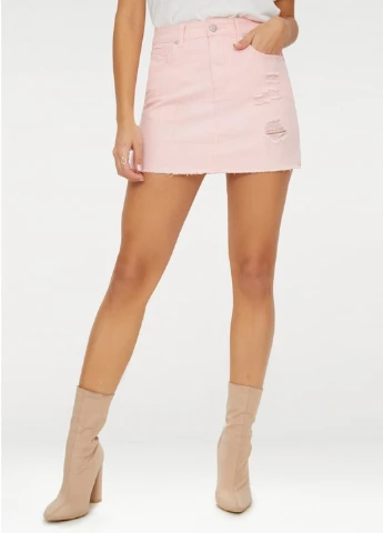 Розовая кэжуал однотонная юбка PrettyLittleThing