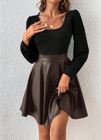 Коричнева кежуал сукня в стилі армпір SHEIN однотонна