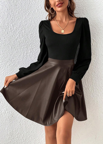 Коричнева кежуал сукня в стилі армпір SHEIN однотонна