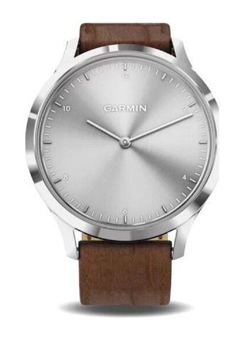 Смарт-часы Garmin vivomove hr premium silver stainless steel case with dark brown embossed italian leather band (151426577)