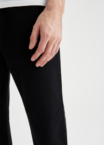 Черные домашние демисезонные прямые брюки DeFacto