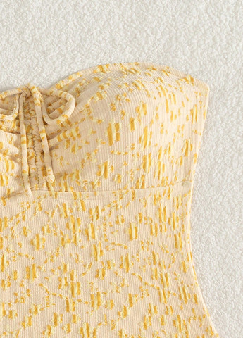 Желтый летний купальник слитный SHEIN