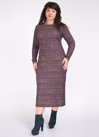 Бордовое кэжуал платье футляр Fifi Lakres с абстрактным узором