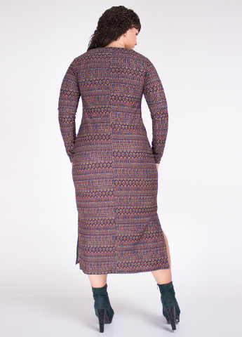 Бордовое кэжуал платье футляр Fifi Lakres с абстрактным узором