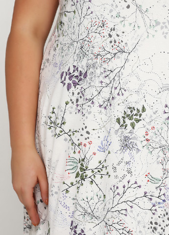 Сарафан H&M а-силует квітковий білий кежуал віскоза