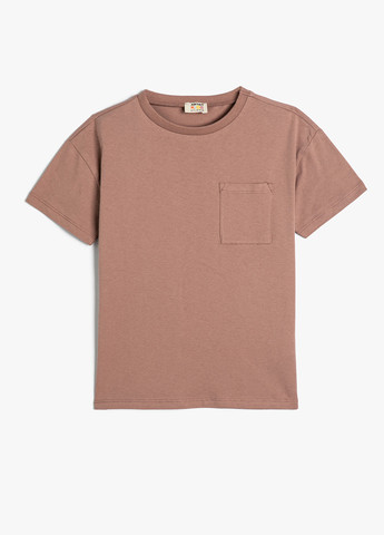 Розово-коричневая летняя футболка KOTON