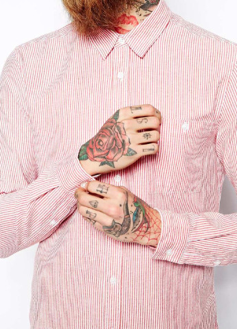 Светло-розовая кэжуал рубашка в полоску Asos