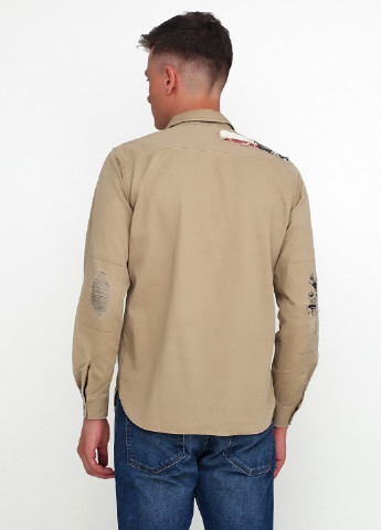 Горчичная кэжуал рубашка с логотипом Ralph Lauren с длинным рукавом