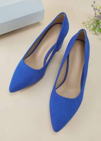 SHEIN Туфли лодочки синий з искусственная замша, китай — демисезон (339603732)