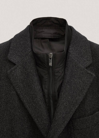 Черное демисезонное Пальто однобортное Massimo Dutti