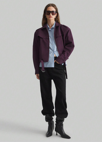 Темно-фиолетовая демисезонная куртка куртка-пальто SHEIN