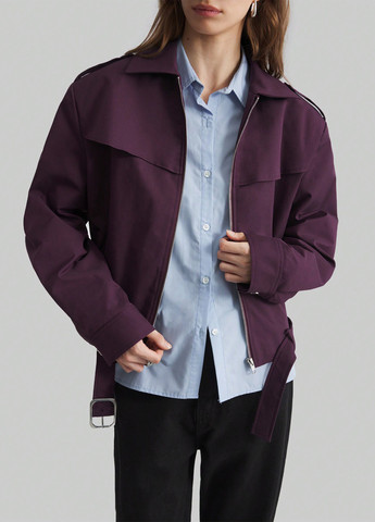 Темно-фиолетовая демисезонная куртка куртка-пальто SHEIN