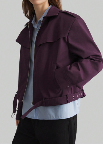 Темно-фиолетовая демисезонная куртка куртка-пальто SHEIN